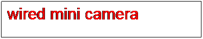 Text Box: wired mini camera
